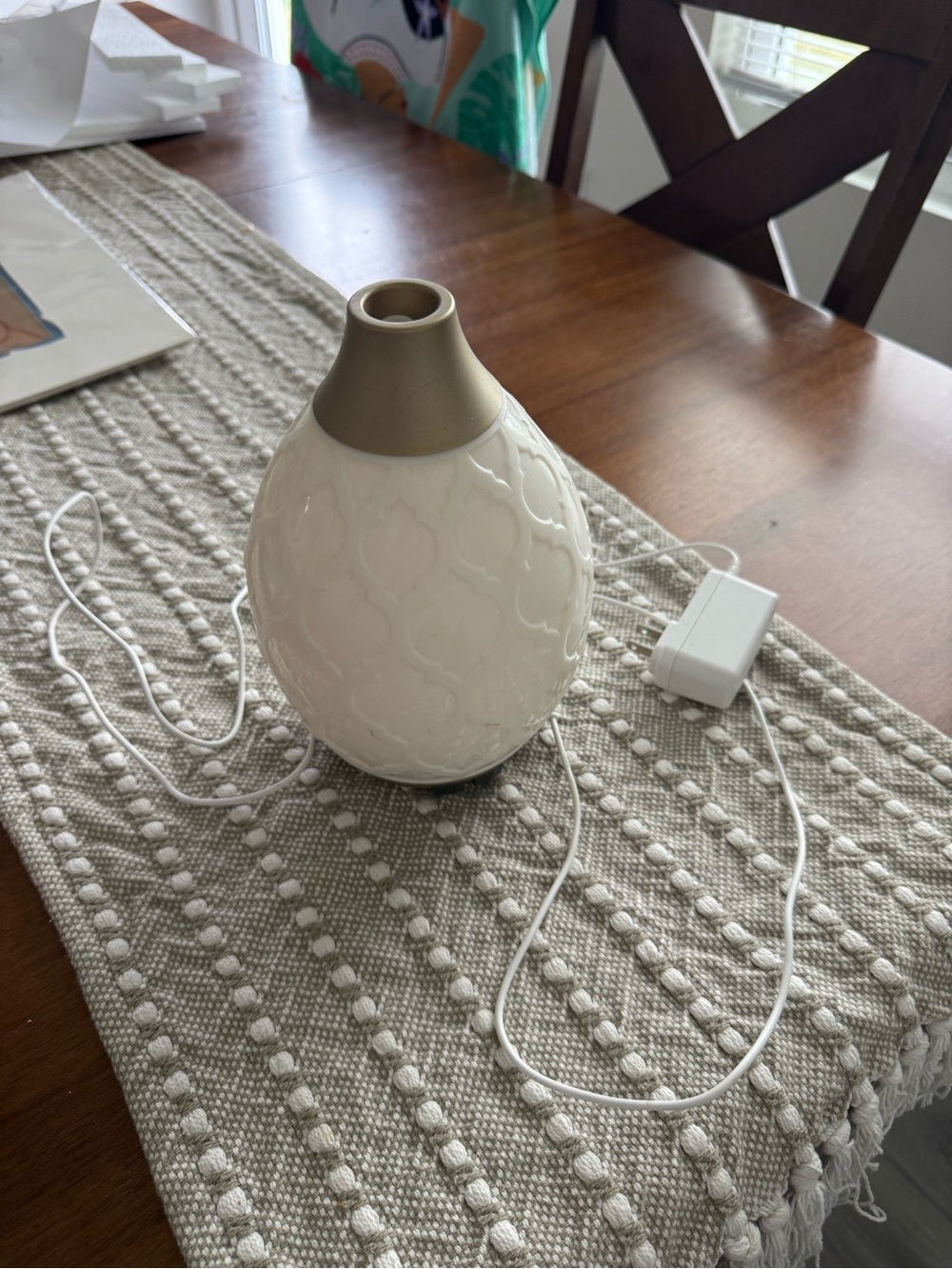 Young Living White and gold Diffuser